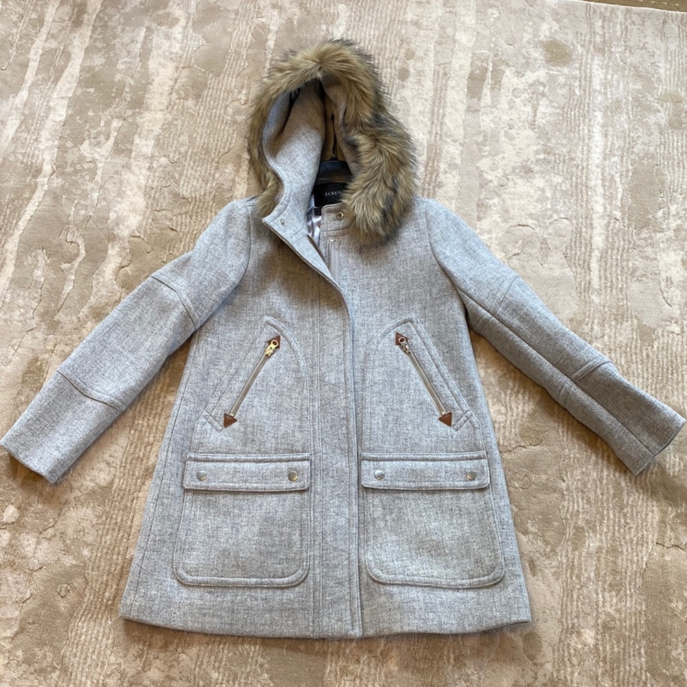 J. Crew Petite new chateau parka in Italian stadium-cloth wool
